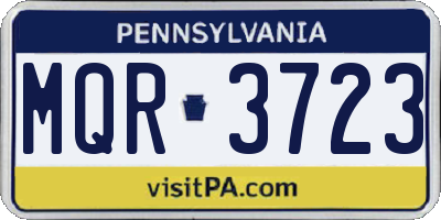 PA license plate MQR3723