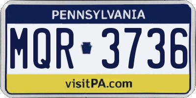 PA license plate MQR3736