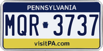 PA license plate MQR3737