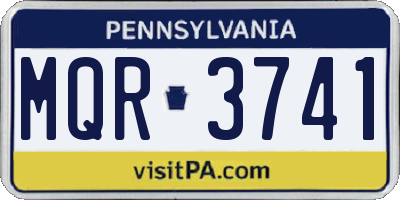 PA license plate MQR3741