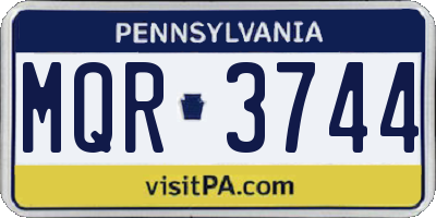PA license plate MQR3744