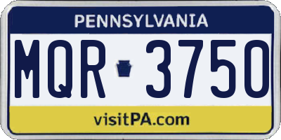 PA license plate MQR3750