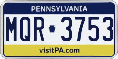 PA license plate MQR3753