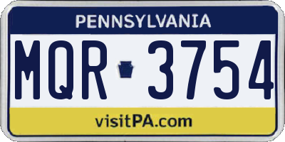 PA license plate MQR3754
