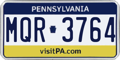 PA license plate MQR3764