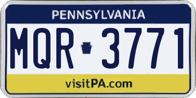 PA license plate MQR3771