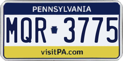 PA license plate MQR3775