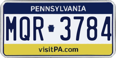 PA license plate MQR3784