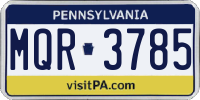 PA license plate MQR3785