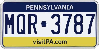 PA license plate MQR3787