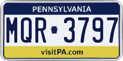 PA license plate MQR3797