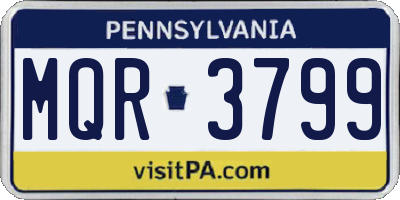 PA license plate MQR3799