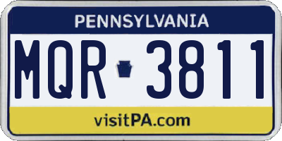 PA license plate MQR3811