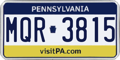 PA license plate MQR3815