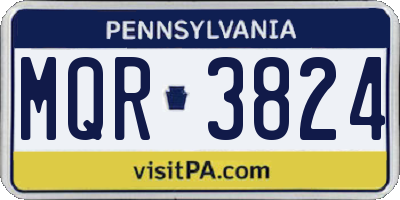 PA license plate MQR3824