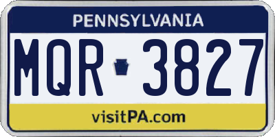 PA license plate MQR3827