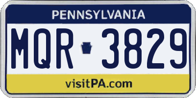 PA license plate MQR3829