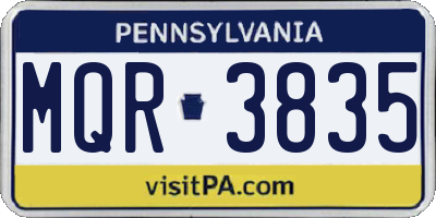 PA license plate MQR3835