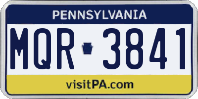 PA license plate MQR3841