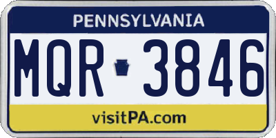 PA license plate MQR3846