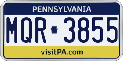 PA license plate MQR3855