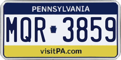 PA license plate MQR3859