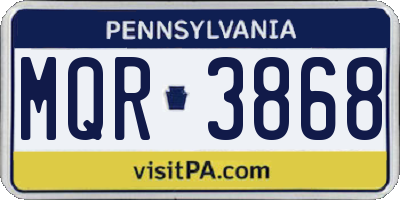 PA license plate MQR3868