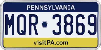 PA license plate MQR3869