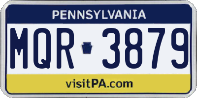 PA license plate MQR3879