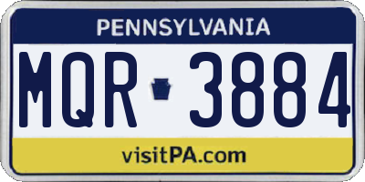 PA license plate MQR3884