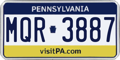 PA license plate MQR3887