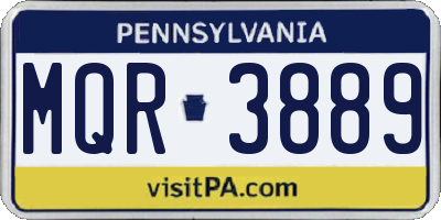 PA license plate MQR3889