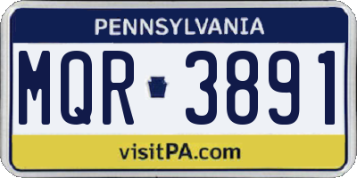 PA license plate MQR3891