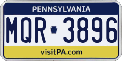 PA license plate MQR3896