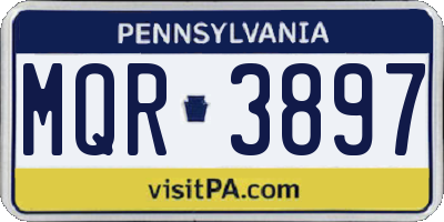 PA license plate MQR3897