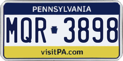 PA license plate MQR3898