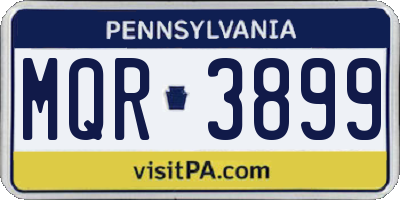 PA license plate MQR3899