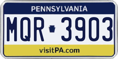 PA license plate MQR3903