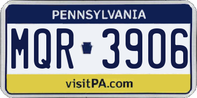 PA license plate MQR3906