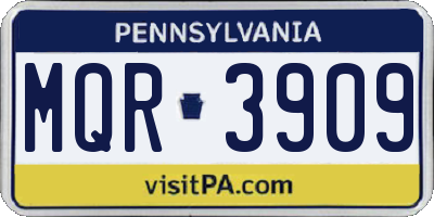 PA license plate MQR3909