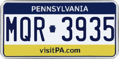 PA license plate MQR3935