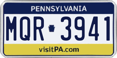 PA license plate MQR3941