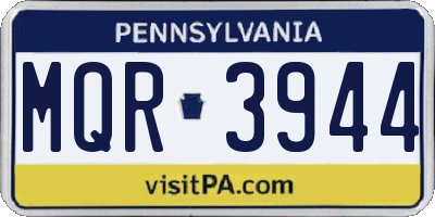PA license plate MQR3944