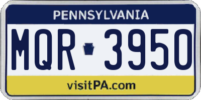 PA license plate MQR3950