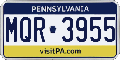 PA license plate MQR3955