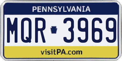PA license plate MQR3969