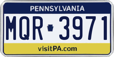 PA license plate MQR3971