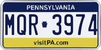 PA license plate MQR3974