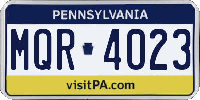 PA license plate MQR4023
