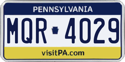 PA license plate MQR4029